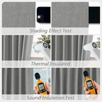 100% Blackout Linen Curtains 100 Inch Length 2 Panels Set - Image 5