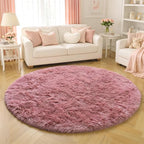 Amdrebio Blush Pink Large Round Rug 8Ft - Image 5