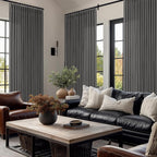 Pinch Pleat Modern Charcoal Grey Semi Sheer Thick Linen Curtains 50Wx80L | - Image 9
