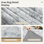 Soalmost 10x12 Area Rugs for Living Room Washable Rug Non-Slip Grey | Large - Image 8