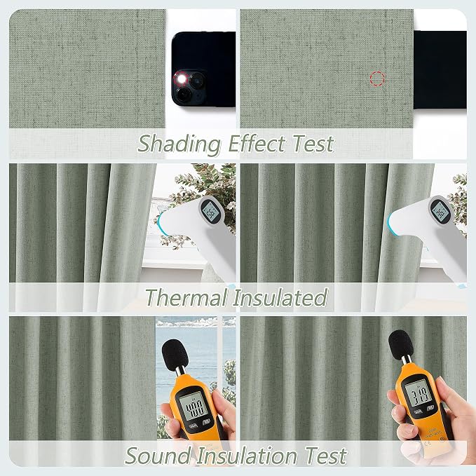 100% Blackout Curtains 102 Inch Length 2 Panels Set - Image 5