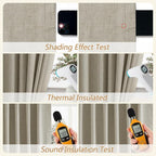 100% Blackout Linen Curtains for Bedroom 84 inches Long, Thermal Insulated Room - Image 5