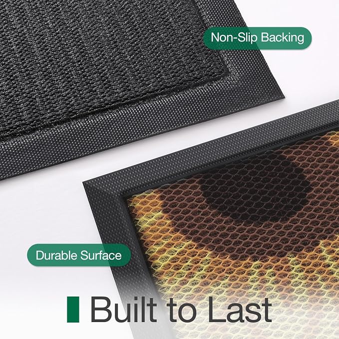 LUMI Outside Welcome Door Mat 24x36, Non-Slip Durable Rubber Easy Clean | - Image 9