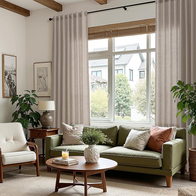 Stone Beige Linen Curtains 96 Inches Long - Image 8