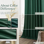 Dark Green 100% Blackout Curtains 108 Inch Length 2 Panels Set - Image 6
