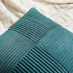Fancy Homi 2 Packs Teal Decorative Throw Pillow Covers 20x20 Inch for Living Room Couch Bed Sofa, Rustic Farmhouse Boho Home Decor, Soft Corss Corduroy Patchwork Accent Square Cushion Case 50x50 cm