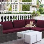 8PCS Patio Cushion Covers.Patio Furniture Couch SeatSlipcovers | Washable - Image 6