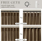 Extra Wide 102 Inch Long Pleat Curtains 70 Inch Wide Dutch Cocoa | Pinch Pleat - Image 3