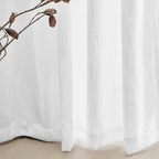 MYSKY HOME White Linen Sheer Curtains 63 inch length Light Filtering Semi Sheer - Image 5
