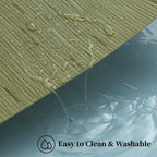 Leetaltree Pea Green Placemats Set of 6 - Heat Resistant Non-Slip Place mats for Dining Table, Washable Durable PVC Vinyl Woven Table Mats（Pea Green, 6）