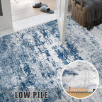 5x7 Area Rug Living Room: Modern Washable Indoor Soft Carpet Blue | - Image 8
