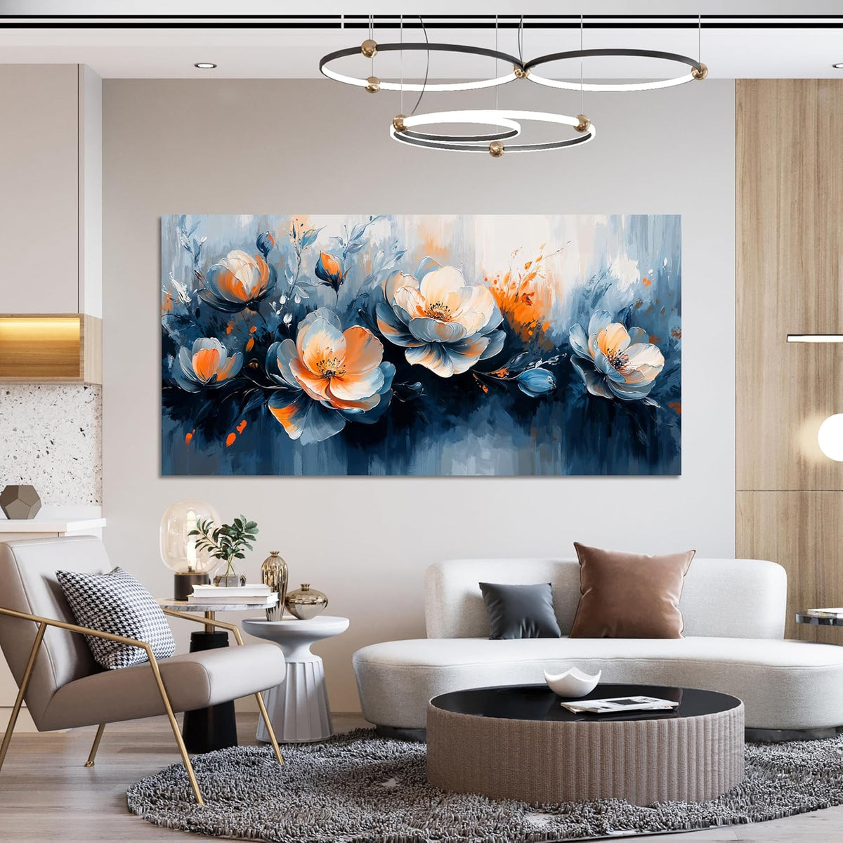 Canvas Wall Art Decor Wall Art Pictures for Living Room Artwork for Walls White Flowers Wall Art Prints Canvas Art Wall Decor Vintage Botanical Wall Art Decorations Bedroom Home Decor 20" X 40"