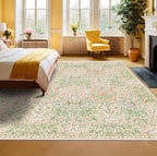 Light Beige Green Living Room Rug, 6x8 Washable Area Rug - Image 6
