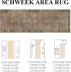 Schweek 3x10 Hallway Runner Washable Non Slip Vintage Brown Kitchen Rug | - Image 2