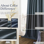 100% Blackout Linen Curtains 96 Inch Length 2 Panels Set - Image 7