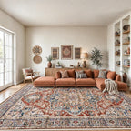 AMADA HOMEFURNISHING 9x12 Washable Area Rug, Low-Profile Large Area Rug by AMADAHOMEFURNISHING
