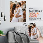 YUNART Ship Next Day - Custom Canvas Prints with Your Photos, Personalized Canvas with Pictures Print for Wall Art Bedroom, Customized Photo Gifts for Couple Men Women Mom Baby Dog Family - 12"x16"