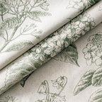 Set of 2 Decorative Floral Pillow Covers 18x18 Inch Dark Green | Neutral - Image 2