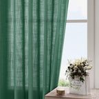 Dark Green Linen Curtains 108 Inches Long - Image 4