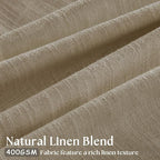 Grey Beige Pinch Pleated Semi Sheer Linen Curtains 92 Inches Long 2 Panel | - Image 3