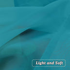 Turquoise Sheer Curtains 36 inches Long, Short Kitchen Window Treatment Solid - Image 5