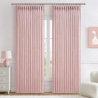 Cute Baby Pink Memory Trained Pinch Pleated Curtains 84 Inch Length 2 Panels Set by PleatedDrapes