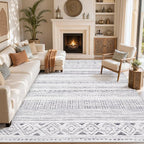 cotiled Boho 7x9 Area Rug for Living Room: Large Moroccan Washable Rug | Solve - Image 8