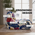 Big Bean Bag Chairs for Adults, 3 Seater Large Bean Bag Sofa, Fireside Chair Lazy Sofa Chair with High Density Comfortable Foam, Modern Bean Bag for Living Room, Bedroom, Office (Multicolor)