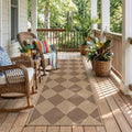 Lahome Checkered Easy Jute Outdoor Runner Rug, 2x6 Kitchen Rugs Washable | by Lahome