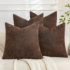 Set of 4 Soft Textured Decorative Throw Pillow Covers 22x22 Inch Cozy Farmhouse by Cozoomy