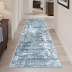 Soalmost Abstratc Runner Rug 2x6 Washable Kitchen Hallway Runners Blue/Grey | - Image 2