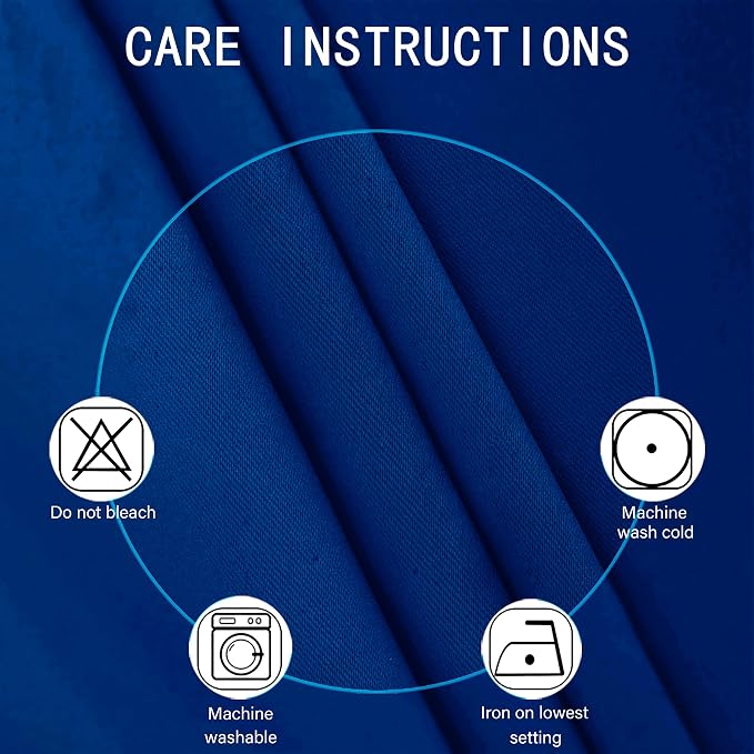 Blackout Curtains 52 x 84 inch/Royal Blue Curtains Set of 2 Panels/Thermal - Image 4