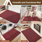 COSY HOMEER-Door-Mat 32"x48" Non Slip Absorbent Entryway Rugs Dirt Trapper Doormats Washable Entrance Mats Low Pile Welcome Floor Mat for Front Back Door and Entry Mats,Red