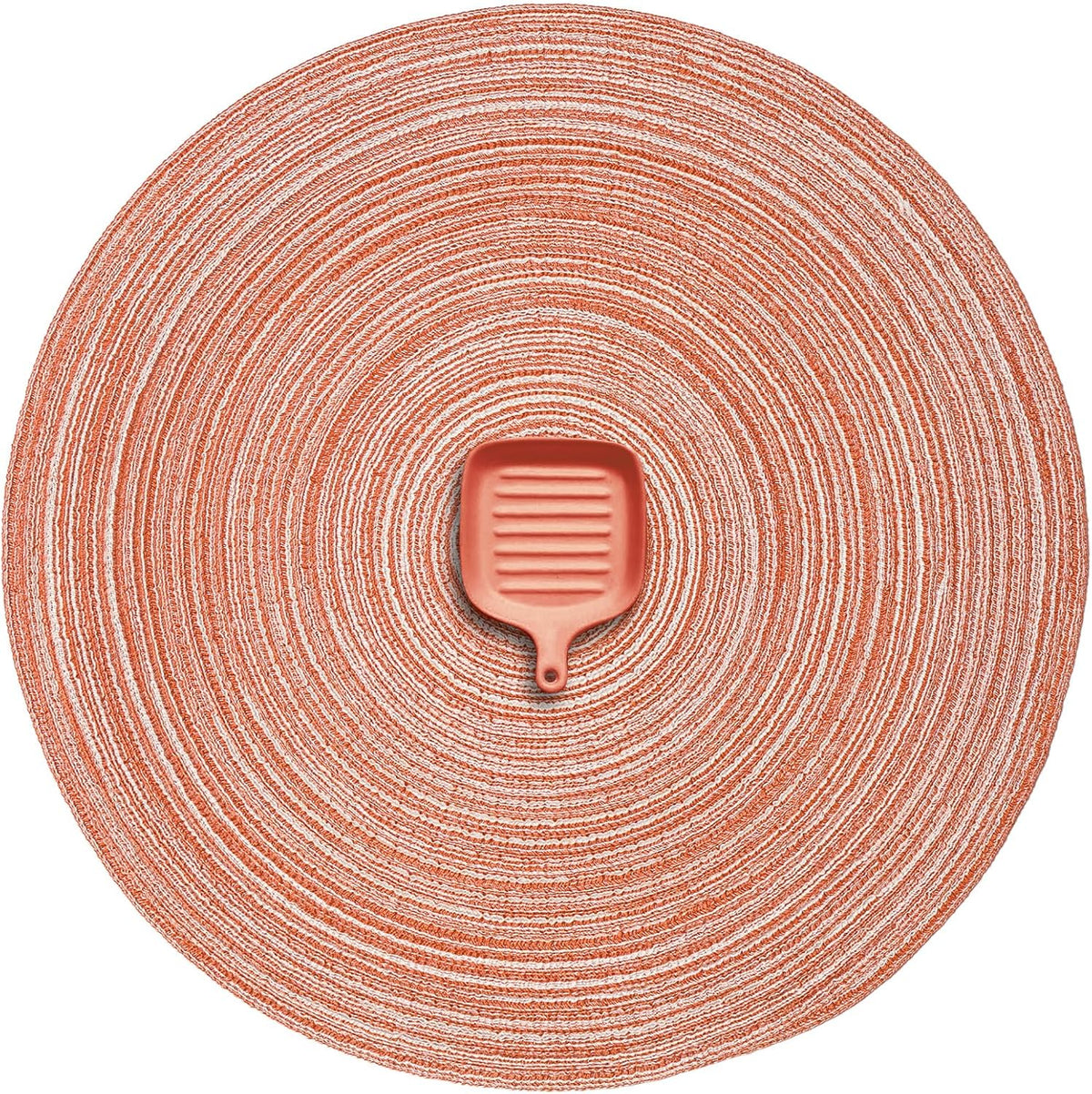 AHHFSMEI Round Braided Placemats Set of 6 Round Table Mats for Dining Tables Natural Woven Heat Resistant Place mats 15 Inch (Light Orange)
