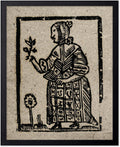 Poster Master Vintage Woodcut Poster - Retro Medieval Print - Gift for Gothic, Horror Fan - Witch Holding a Plant, Magic, Spell, Herbalist - Wall Decor for Bedroom, Dorm, 16x20 Black Framed