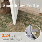 6x9 Green Retro Floral Washable Area Rug - Image 8