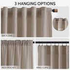 Ecru Linen Curtains 96 Inches Long - Image 2