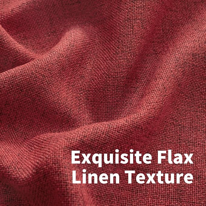 YoungsTex Burgundy Red Linen Curtains 90 Inch Length - Image 5