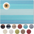 Placemats Set of 6 - Easy Clean Woven Vinyl Placemats for Dining Table, Indoor/Outdoor Place Mats, Washable PVC Table Mats（Ocean Geode）