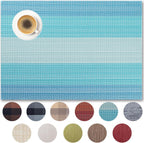 Placemats Set of 6 - Easy Clean Woven Vinyl Placemats for Dining Table, Indoor/Outdoor Place Mats, Washable PVC Table Mats（Ocean Geode）
