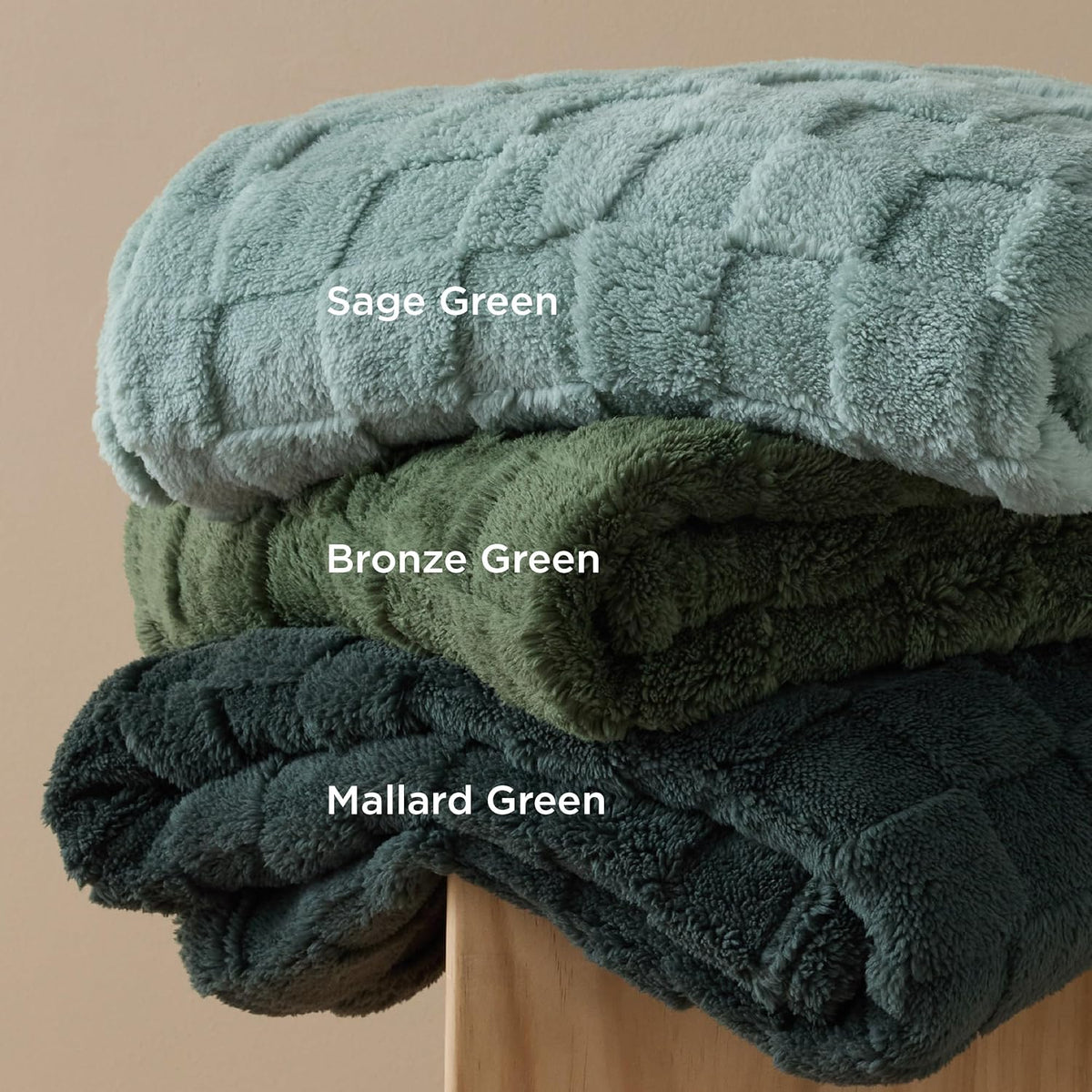 Bedsure GentleSoft Blankets Queen Size for Bed - Super Soft Cozy Blanket for Women Men Girls, Large Fuzzy Fleece Throw for Bedroom Decor, Bronze Green, 90x90 Inches