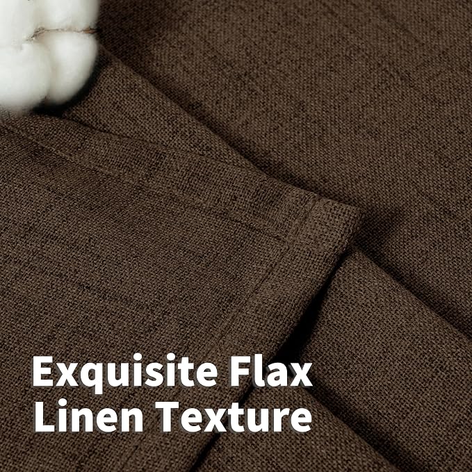 YoungsTex Brown Linen Curtains 98 Inch Length - Image 4