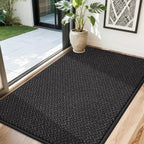 COSY HOMEER-Door-Mat 32"x48" Non Slip Absorbent Entryway Rugs Dirt Trapper Doormats Washable Entrance Mats Low Pile Welcome Floor Mat for Front Back Door and Entry Mats,Black