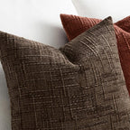 MIULEE Chenille Textured Throw Pillow Covers Reddish Brown 20x20 Set of 2 | - Image 3