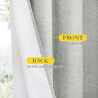 NICETOWN Grey Long Linen Full Shade Panels 108 inches Long 2 Panels, Thermal - Image 6