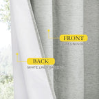 NICETOWN Grey 100% Blackout Curtain Panels, Thermal Insulated White Thermal - Image 5