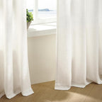 Natural Extra Wide Pinch Pleat 100 x 108 Inch Linen Curtains | Cream Ivory - Image 6