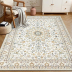 4x6 Area Rugs Living Room: Washable Vintage Rug - Image 4