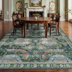 8x10 Area Rugs, Vintage Retro Soft Washable Rug, Non-Slip Low Pile Rugs - Image 4