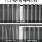 Dark Grey Linen Extra Long Curtain 108 Inches Long 2 Panels Set Back Tab Drapes - Image 2